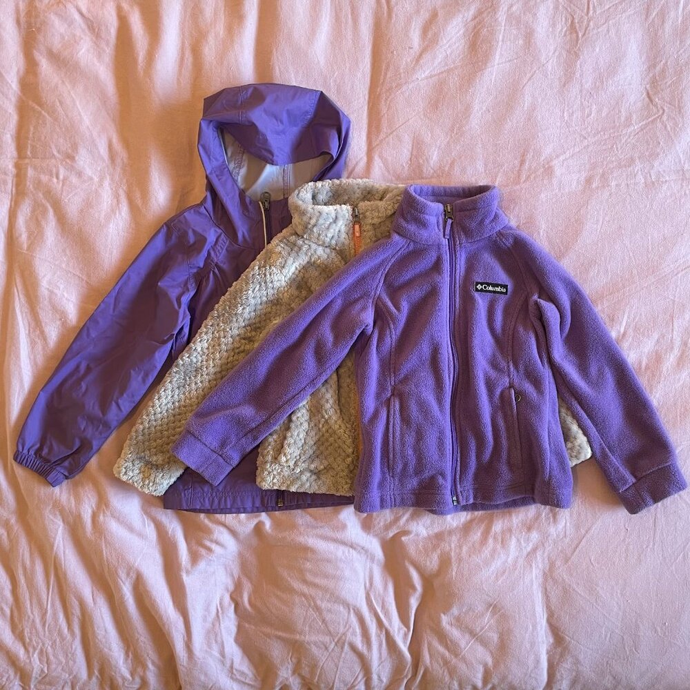Columbia Outerwear Lot / Capsule - 2 Fleece + Waterproof Rain Jacket - XXS (4/5)